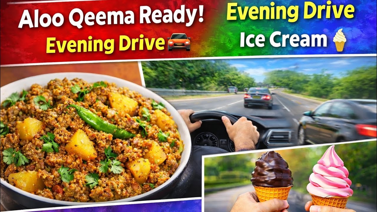 Cooking Aloo Qeema at Home🏡 | Eid Vibes🌙, Drive & Ice Cream🍦#DailyVlog #AlooQeema #CookingVlog 