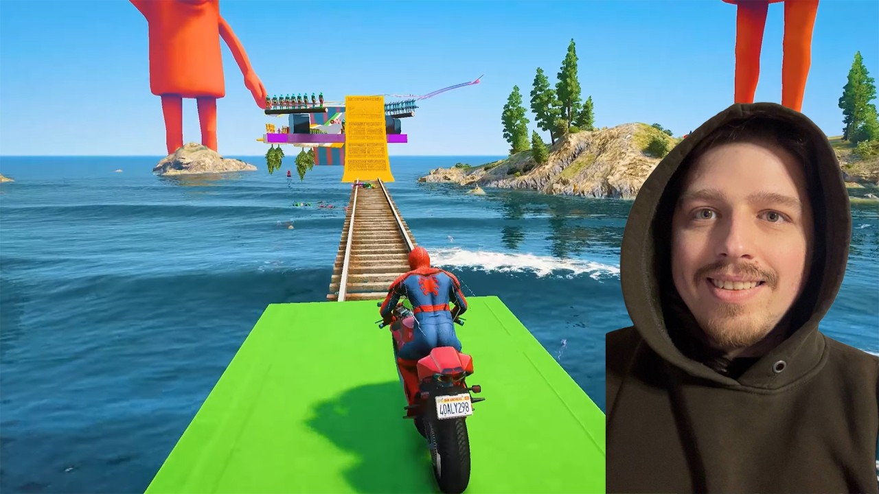 SPIDER-MAN against TUNG TUNG TUNG SAHUR on Motorcycle in RAINBOW SPIDERS BRIDGE | GTA MULTIVERSE