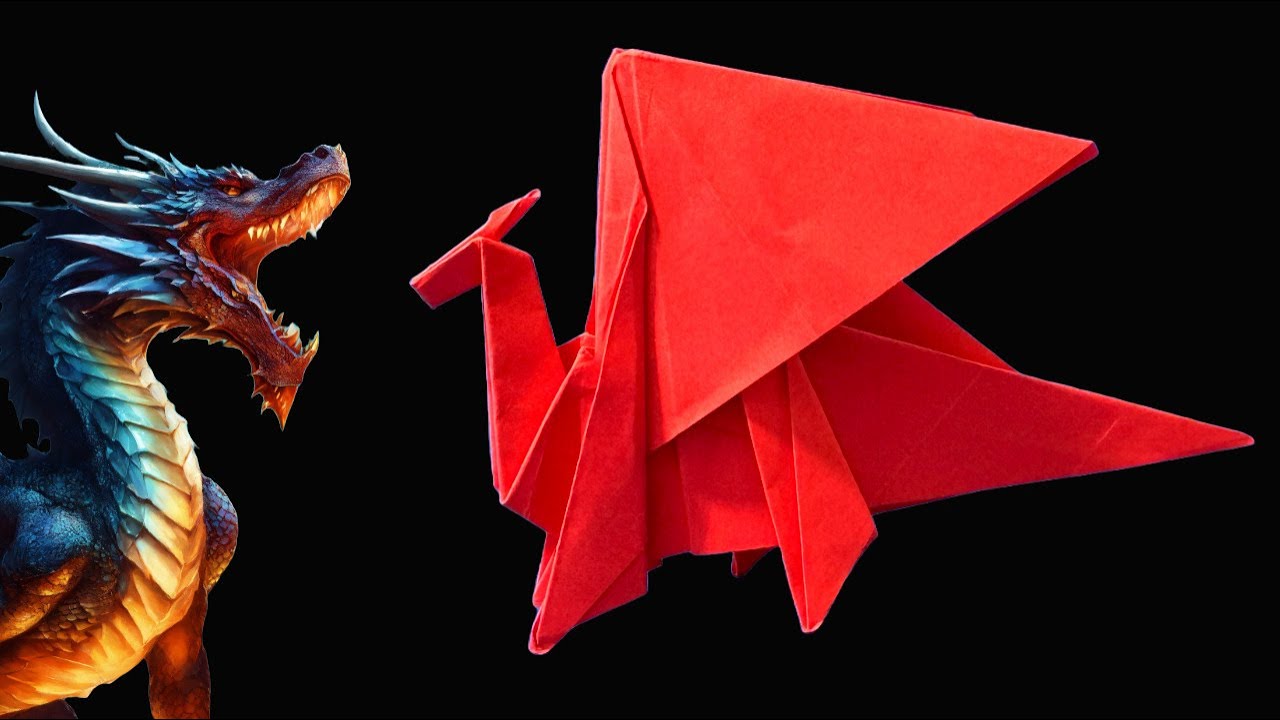 Dragons origami | Comment fabriquer un dragon rouge volant en papier | Animaux en origami