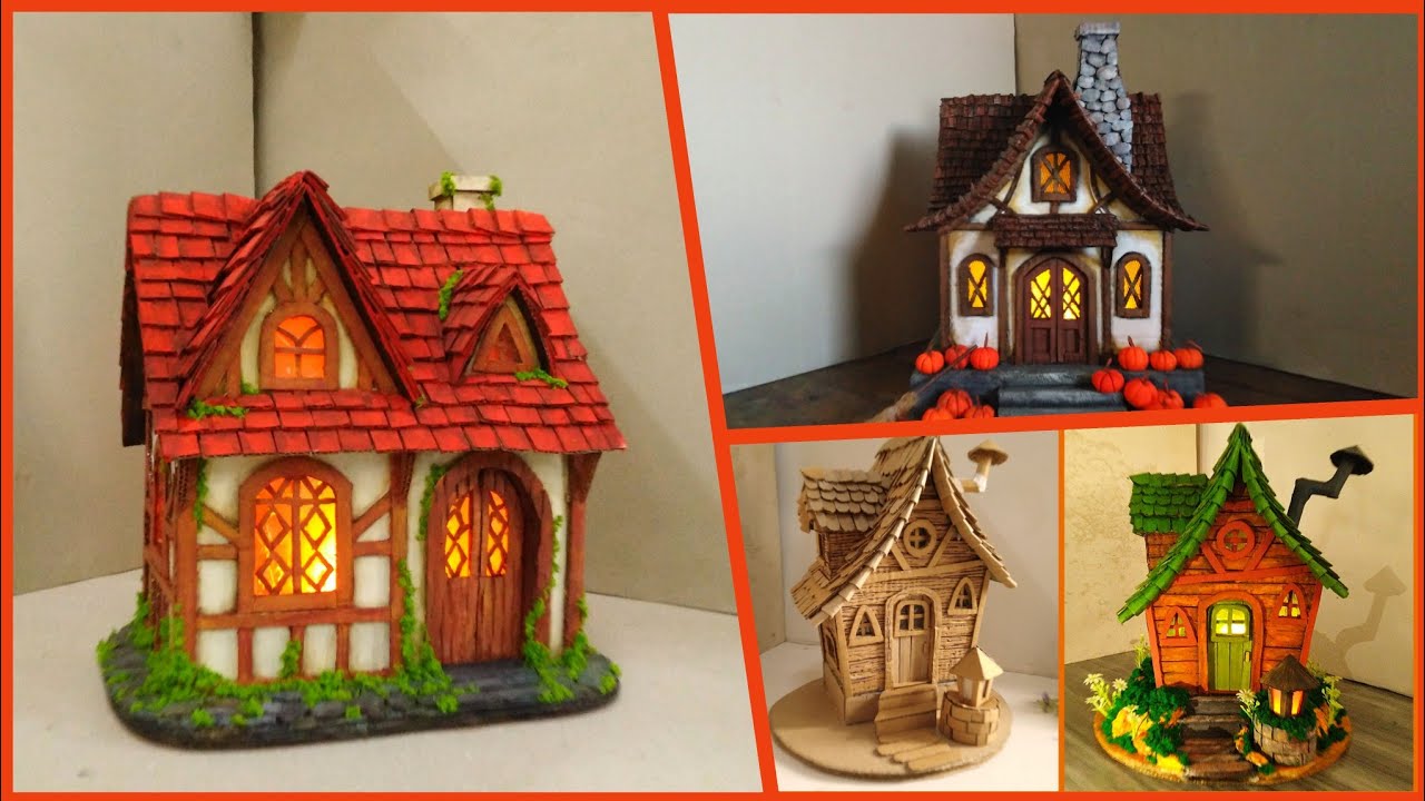DIY Beautiful Fairy  House Collection / DIY Fairy cottages Using cardboard