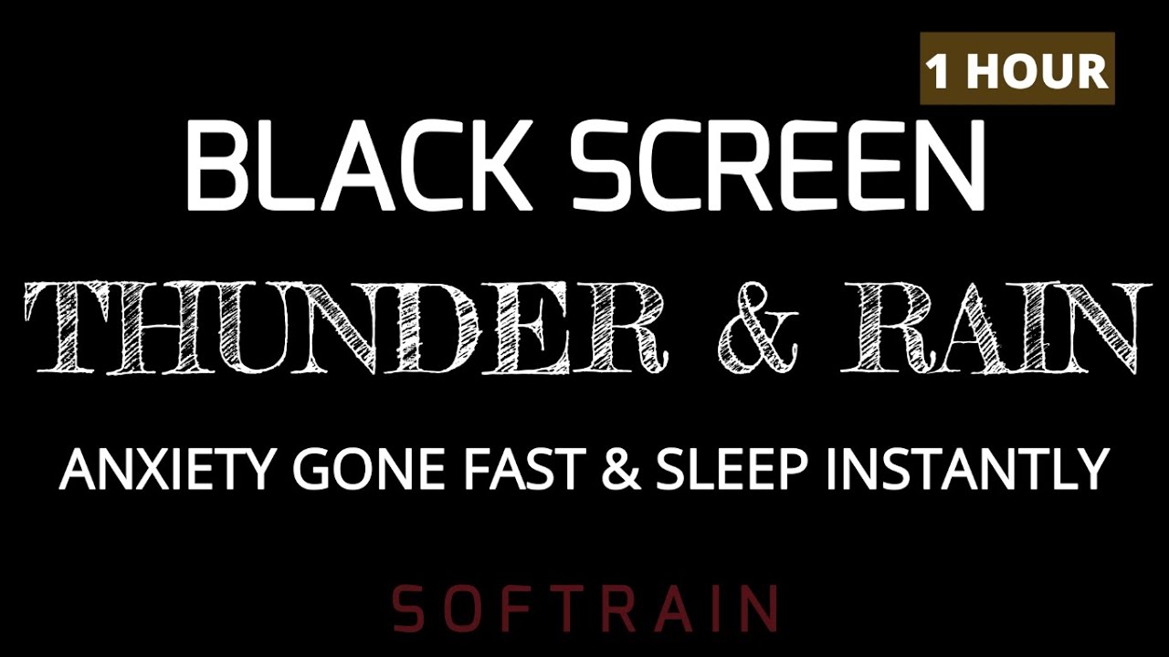 Heavy Rain & Thunderstorm Sounds | BLACK SCREEN | 1 Hour Deep Sleep & Total Relaxation