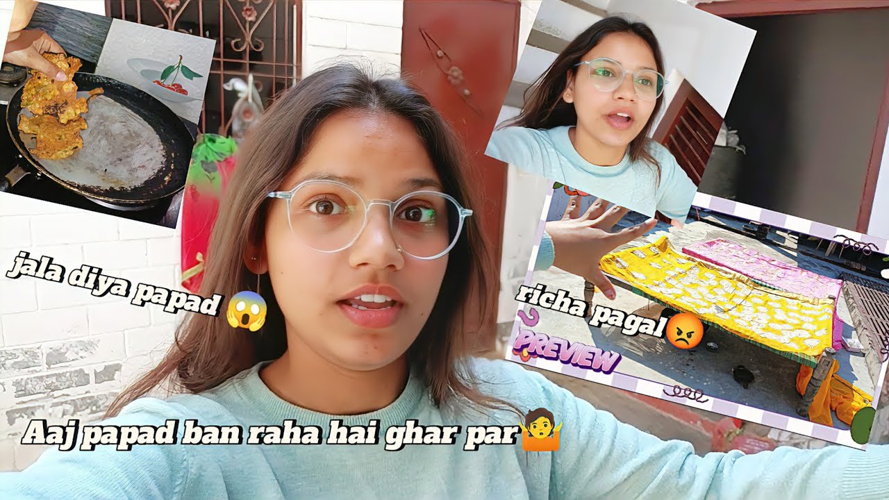 Ghar par papad banaya ja raha🙃 | @Ashneyashi 