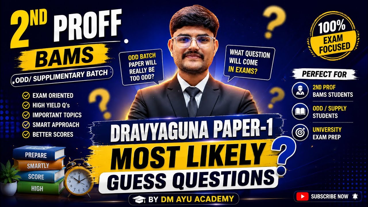 Dravyaguna Paper 1 Most Likely Guess Questions 🔥 | 2nd Prof BAMS Odd Batch