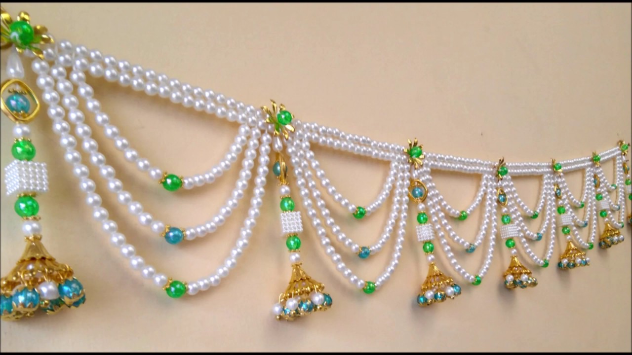 How to make a Pearl Bandhanwar at Home, DIY Easy Pearl Toran, How to make Moti Toran at Home