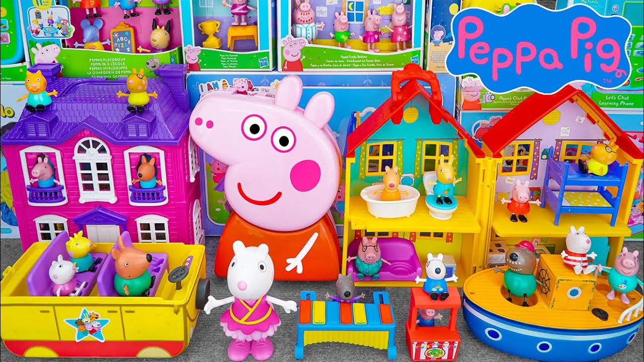 Peppa Pig ASMR | Satisfying with Unboxing Cute Peppa Pig Full Playset Cute Pink House