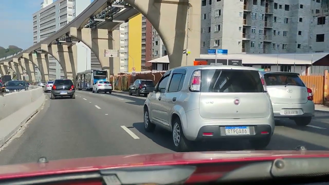 Passeio pela Av Wash Luiz - Linha 17 - Ouro do metrô em obras - Monotrilho - São Paulo