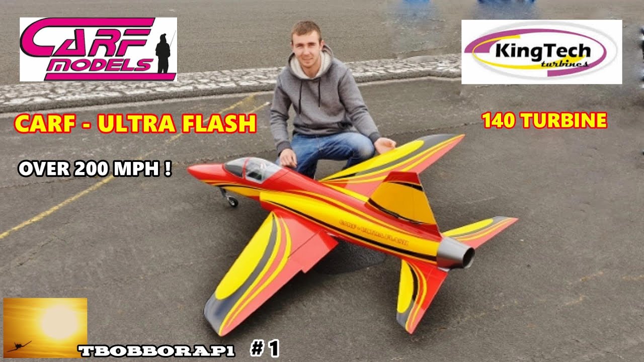 CARF ULTRA FLASH RC SPORTS JET - KINGTECH 140 TURBINE - DEANOS 3rd FLIGHT - OVER 200 MPH  # 1 - 2019