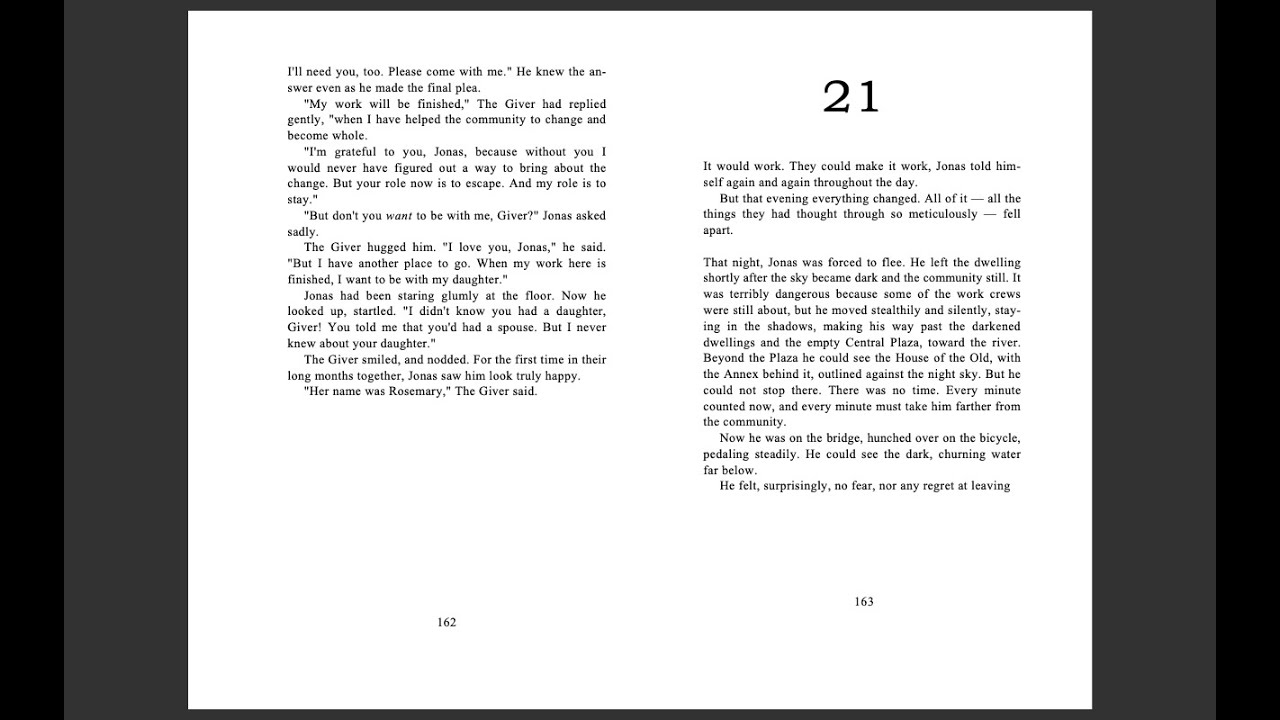The Giver: Chapter 21 Read Aloud