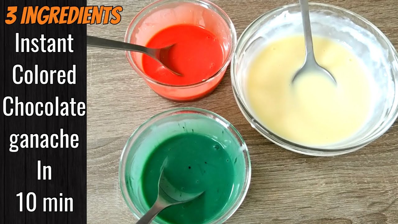COLORED GANACHE For Cake Decoration | White Chocolate Ganache Recipe | Coloured Chocolate Frosting