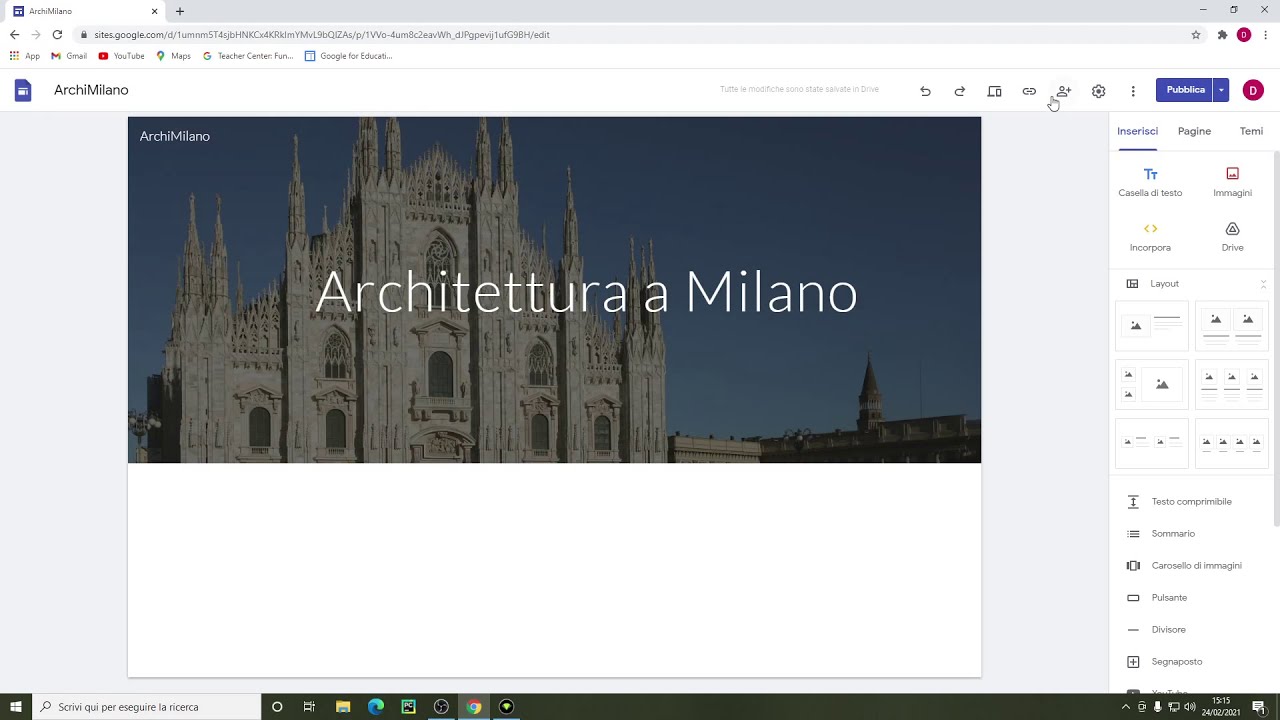 Creare e pubblicare un sito con Google Sites