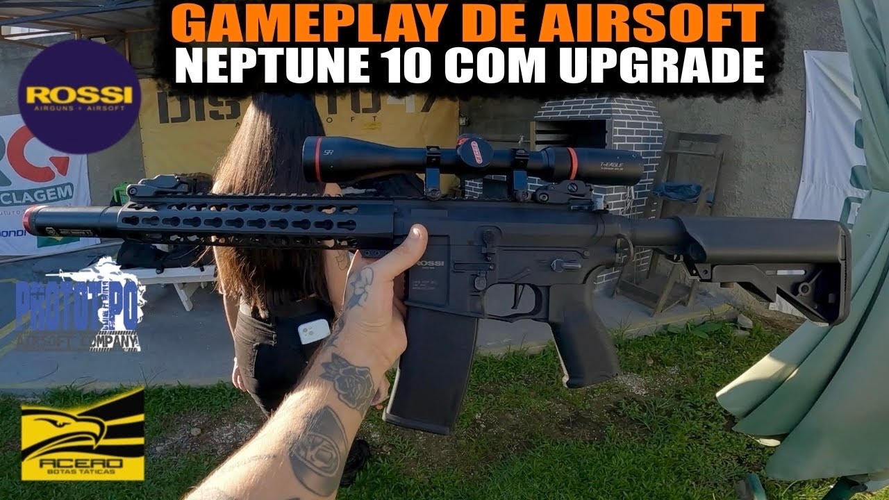 NEPTUNE 10 COM UPGRADE INSANO - GAMEPLAY DE AIRSOFT - CAMPO DISTRITO 47