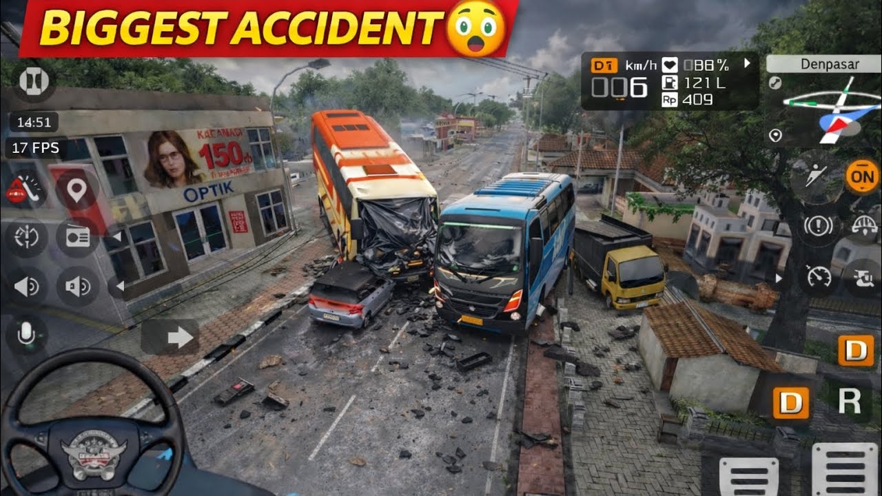 BIGGEST ACCIDENT 😱 Bus Head-On Crash in Traffic | Realistic Simulator Gameplay#youtube#viral#gaming 
