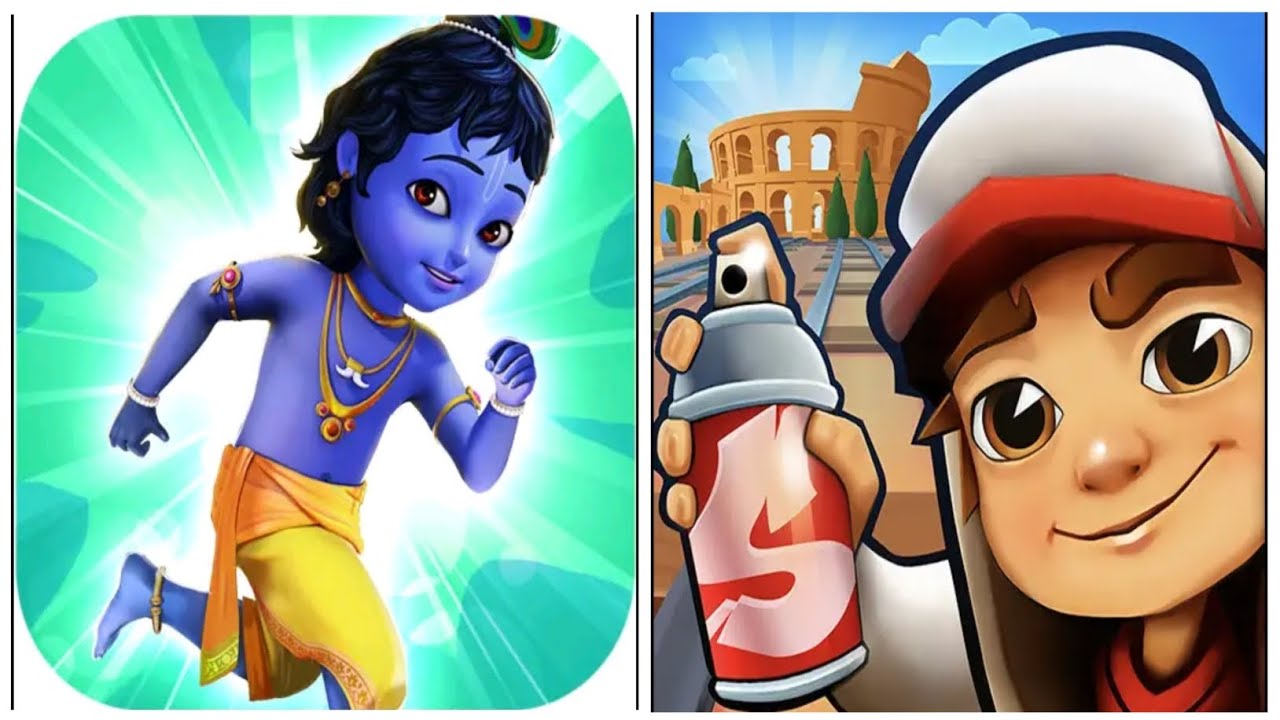 Little Krishna vs Subway Surfers New Update Gameplay 🔥 Running Game Battle
