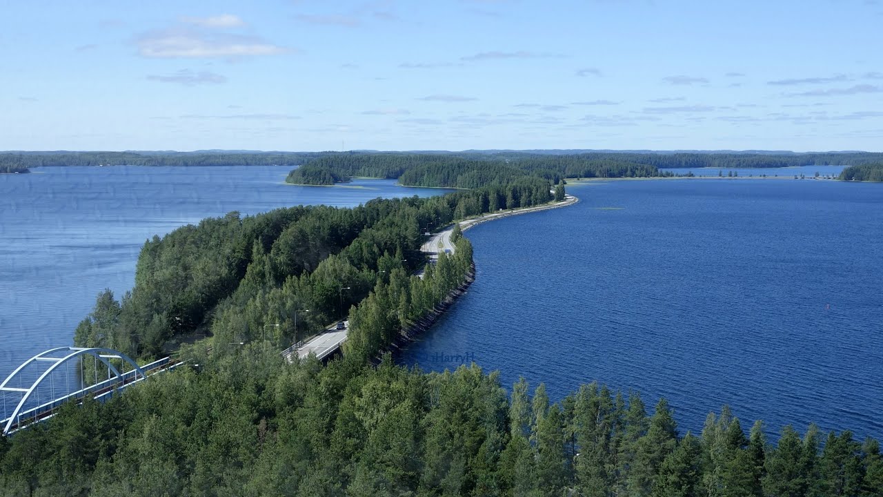 Finland Punkaharju views from top of water tower  - summer scenery