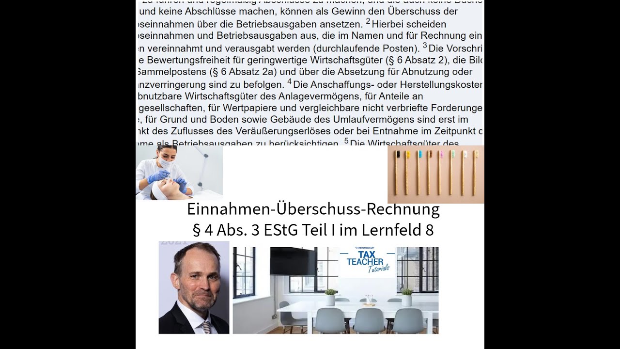 Einnahmenüberschussrechnung (EÜR) Teil I im Lernfeld 8