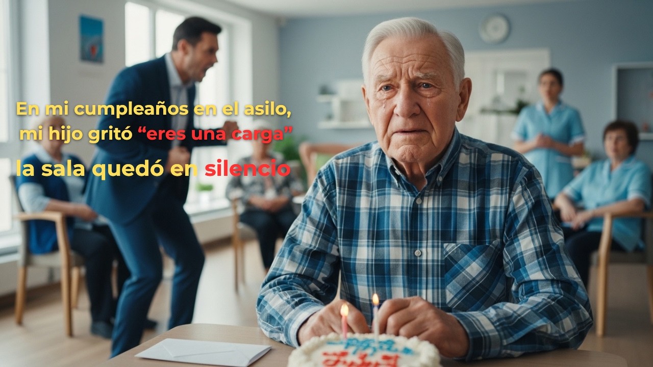 En mi cumpleaños en el asilo, mi hijo gritó “eres una carga”. La sala quedó en silencio