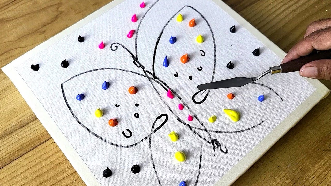 Colorful Butterfly Painting / Abstract Painting Demo / Acrylic Painting Technique / Easy / Relaxing