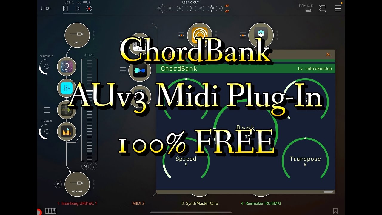 ChordBank - AUv3 Midi Plug-In - 100% FREE - Tutorial & Demo for the iPad
