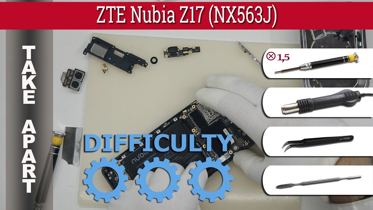Как разобрать 📱 ZTE Nubia Z17 NX563J Разборка и ремонт