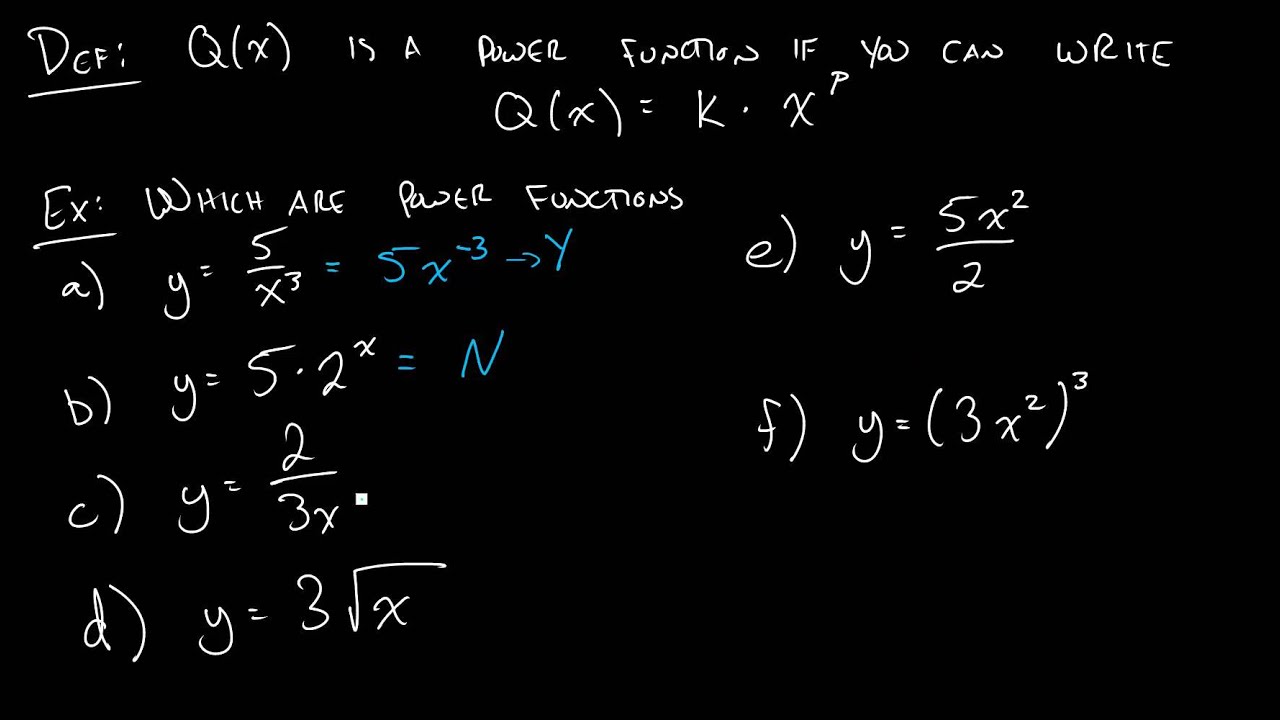 Section 1.9 - Identifying Power Functions