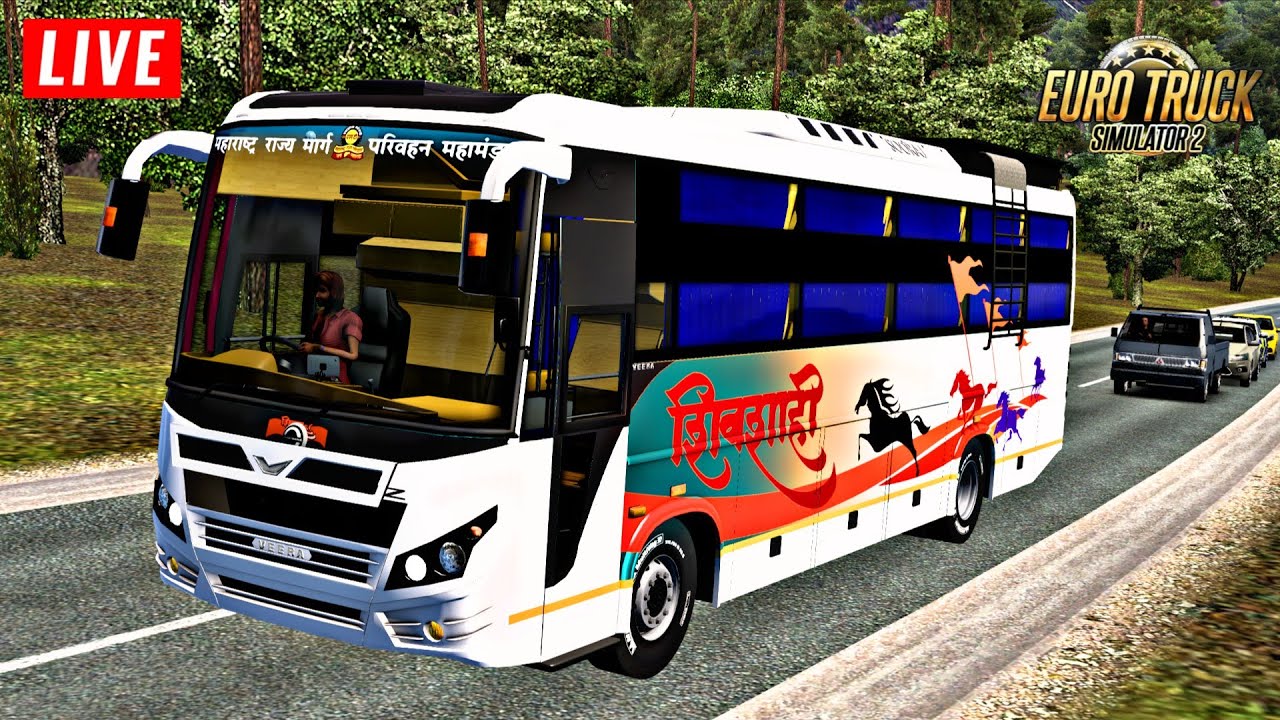 महाराष्ट्र राज्य मार्ग परिवहन महामंडल शिवशाही ETS2 Live Gameplay With Steering Wheel #shortslive