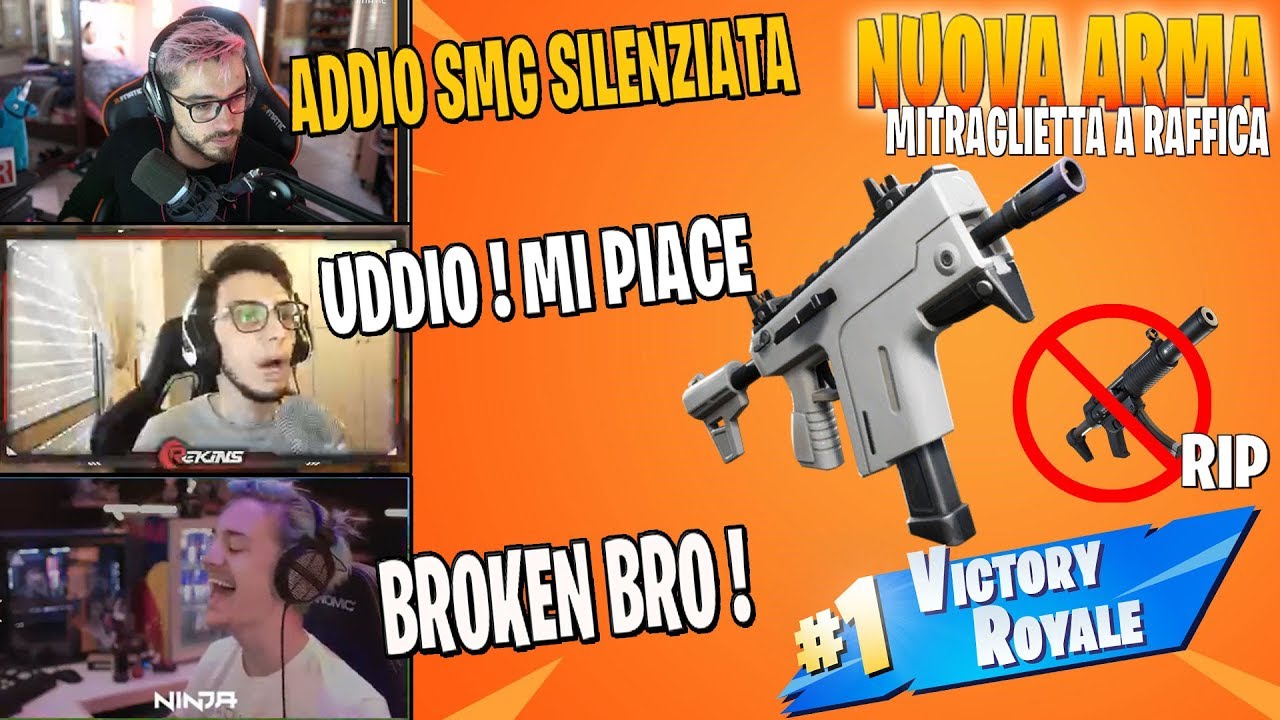 🔥 STREAMERS PROVANO LA NUOVA ARMA MITRAGLIETTA A RAFFICA BURST SMG SU FORTNITE | RIP SMG SILENZIATA