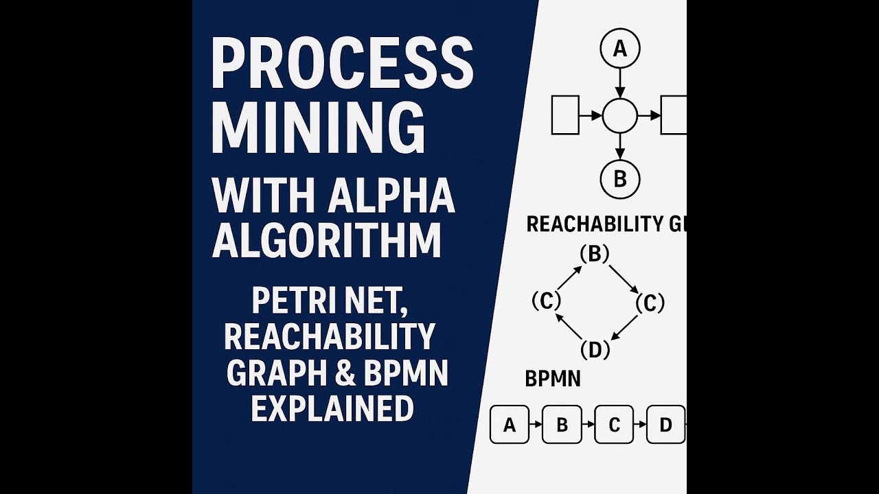Process Mining with Alpha Algorithm | Petri Net, Reachability Graph & BPMN Explained