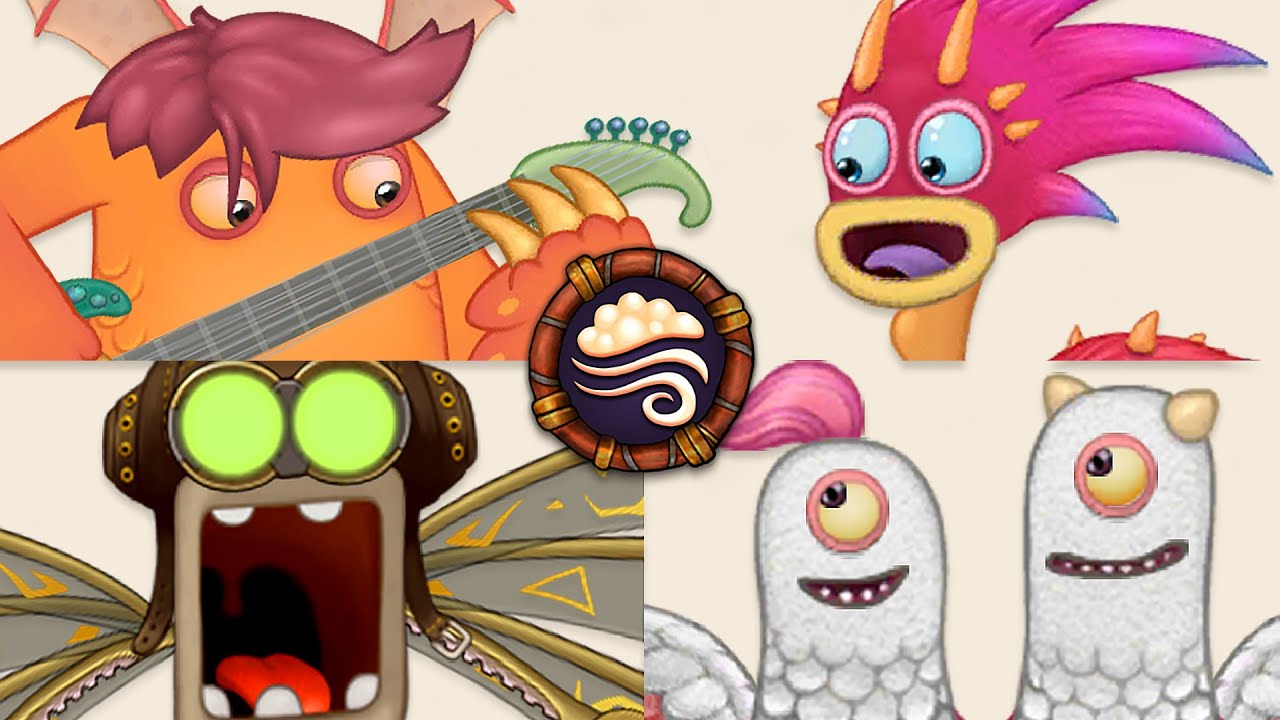 Air Island - All Monster Sounds & Animations (My Singing Monsters)