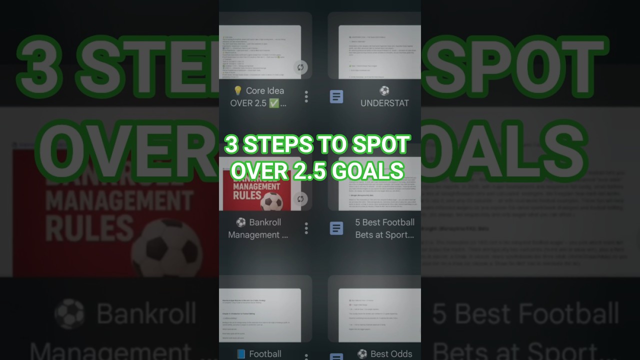 How to Instantly Spot Over 2.5 Goals Games (Pro Trick)#over2.5goals