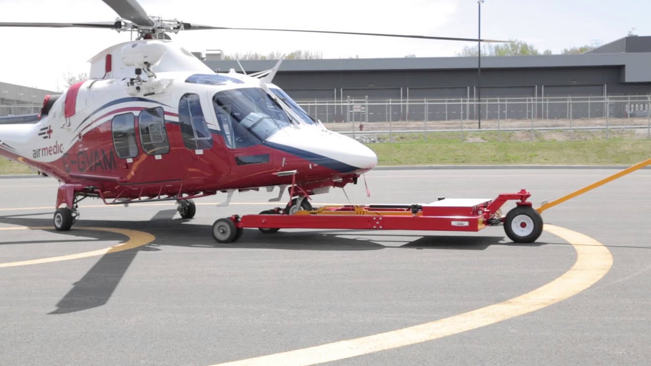 HeliCarrier V1060 for Wheeled Helicopters - with Agusta AW109SP by Helitowcart
