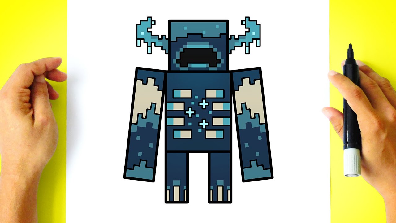 Como DESENHAR o WARDEN - Cómo DIBUJAR a WARDEN - How to DRAW MINECRAFT Characters