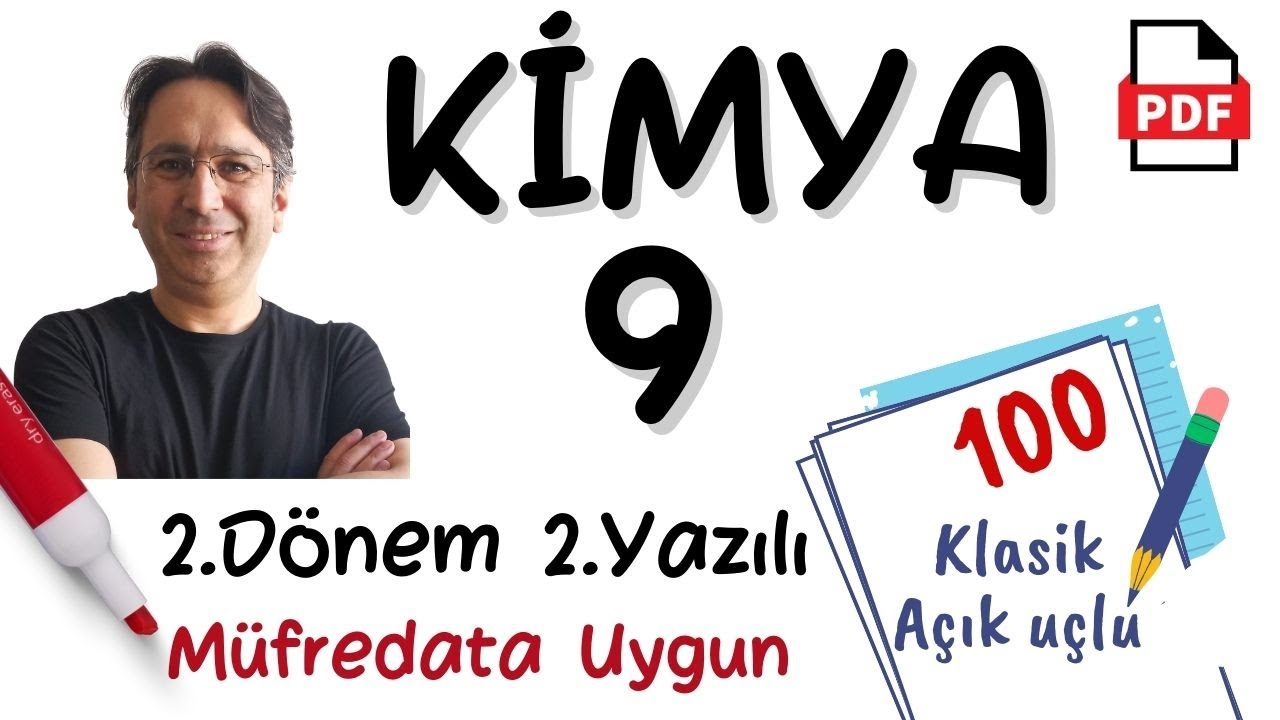 Kimya 9. Sınıf 2. Dönem 2. Yazılı Eskişehir ÖDM Örnek Soruları Yeni Müfredat