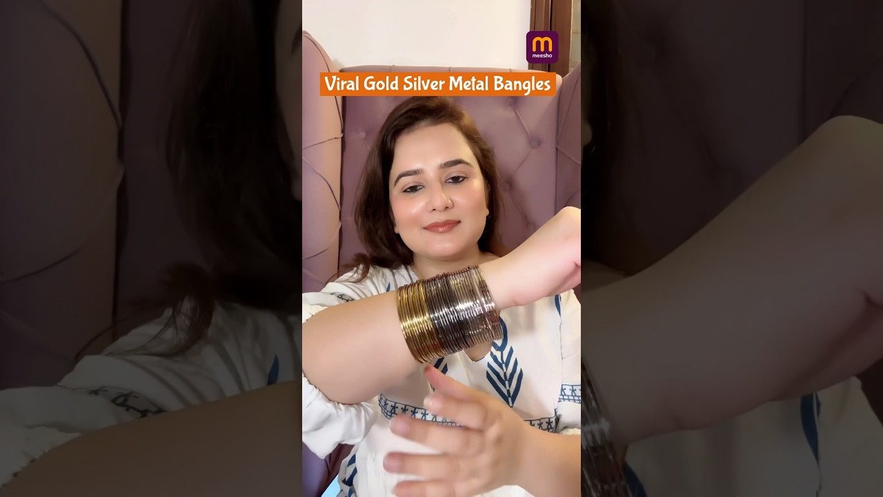 Viral Gold Silver Metal Bangle set