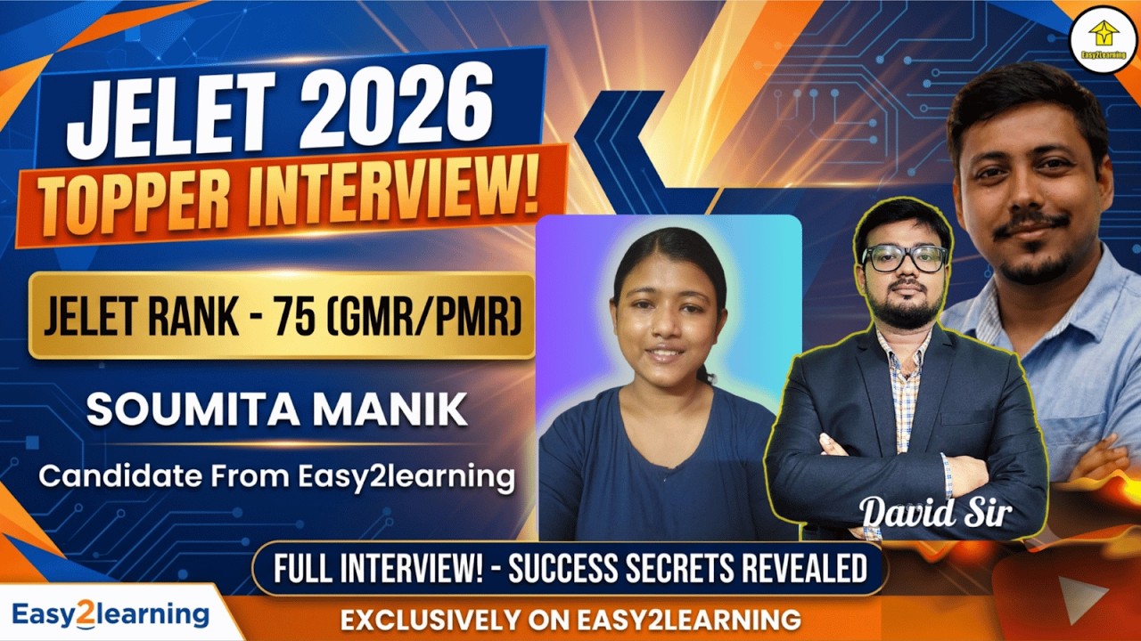 🔥Jelet 2026 Success Story GMR Rank - 75🏆 Soumita Manik Full Interview With David Sir & Preetam Sir⚡