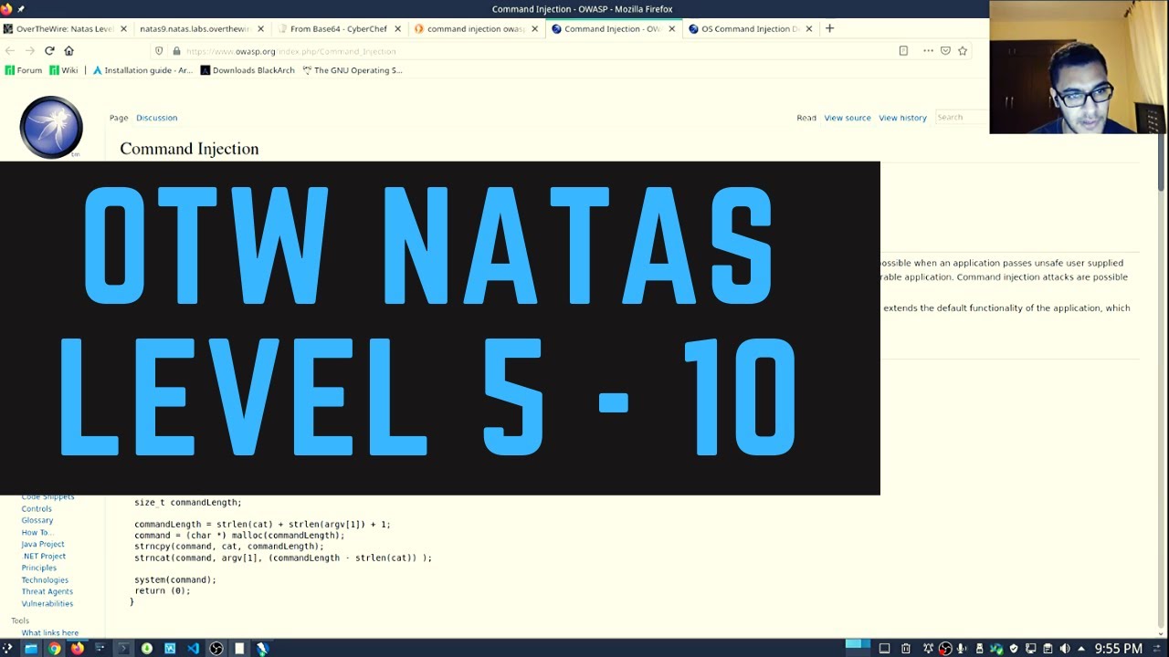 OverTheWire Natas Walkthrough - Level 5 - 10 (LFI & Command Injection)
