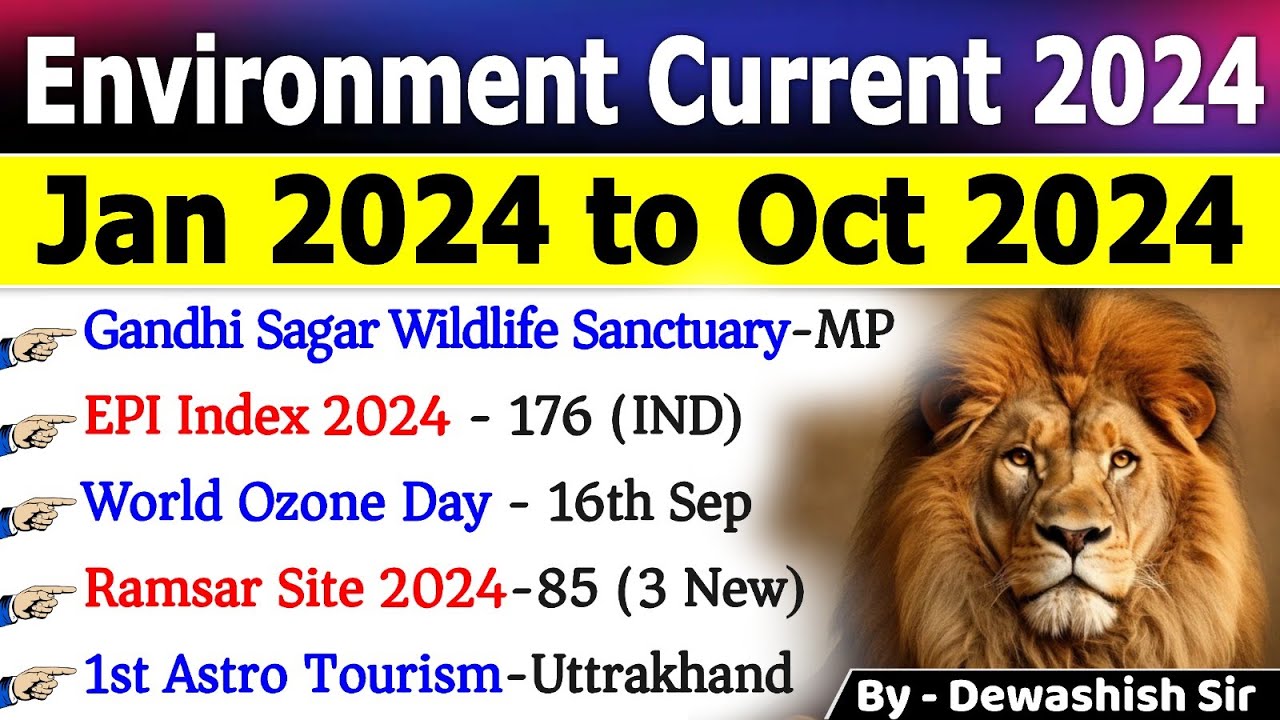 Environment Current Affairs 2024 | Environment & Ecology 2024 | Current Affairs 2024 #environment