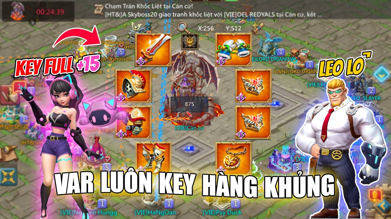 Đối Đầu Với Dàn Key Khủng Full Set +15 và Cái Kết | Lords Mobile