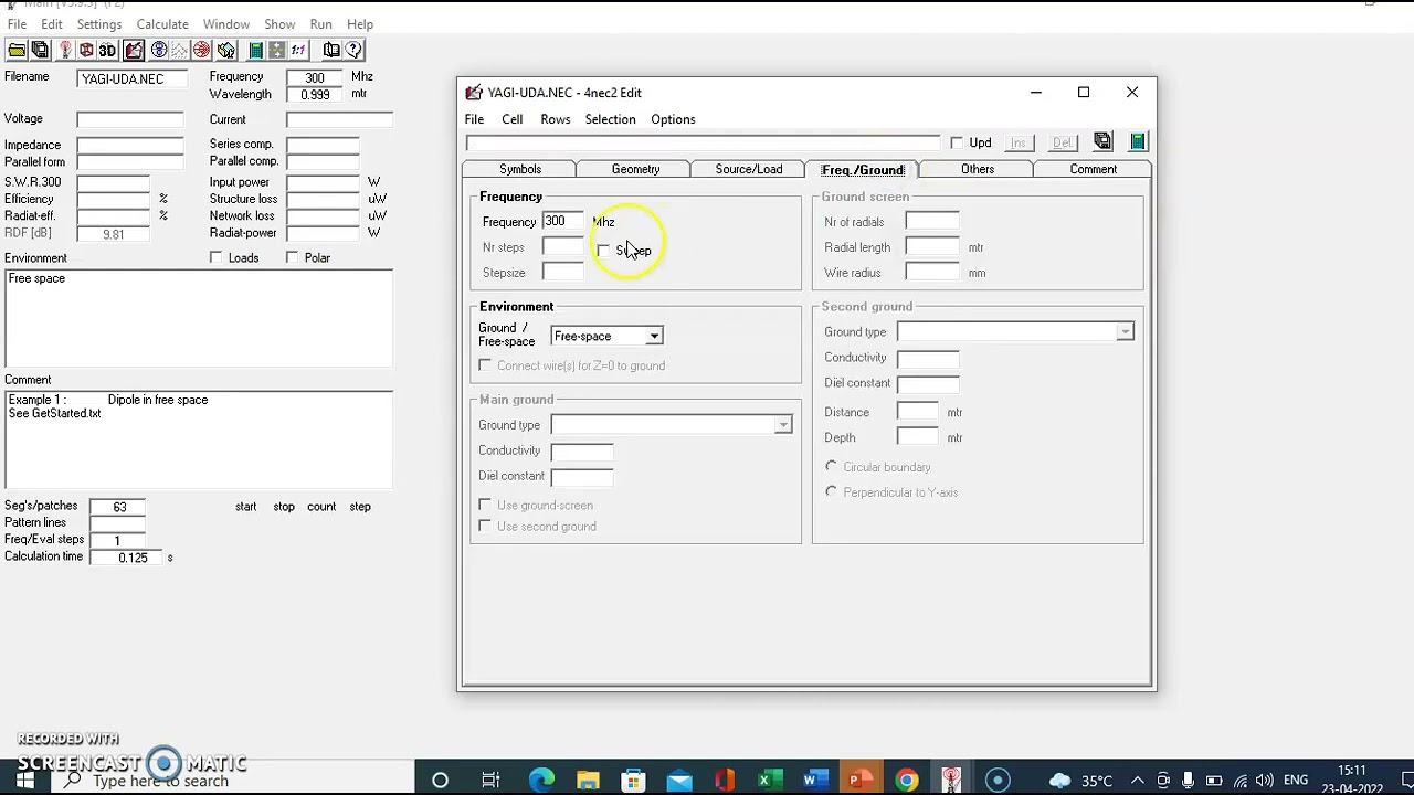 Yagi Uda Antenna design using 4NEC2 Simulator