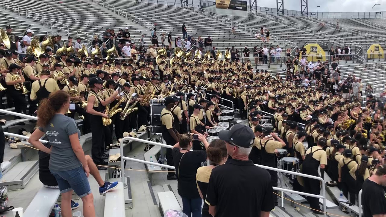 UCF Marching band stands tune