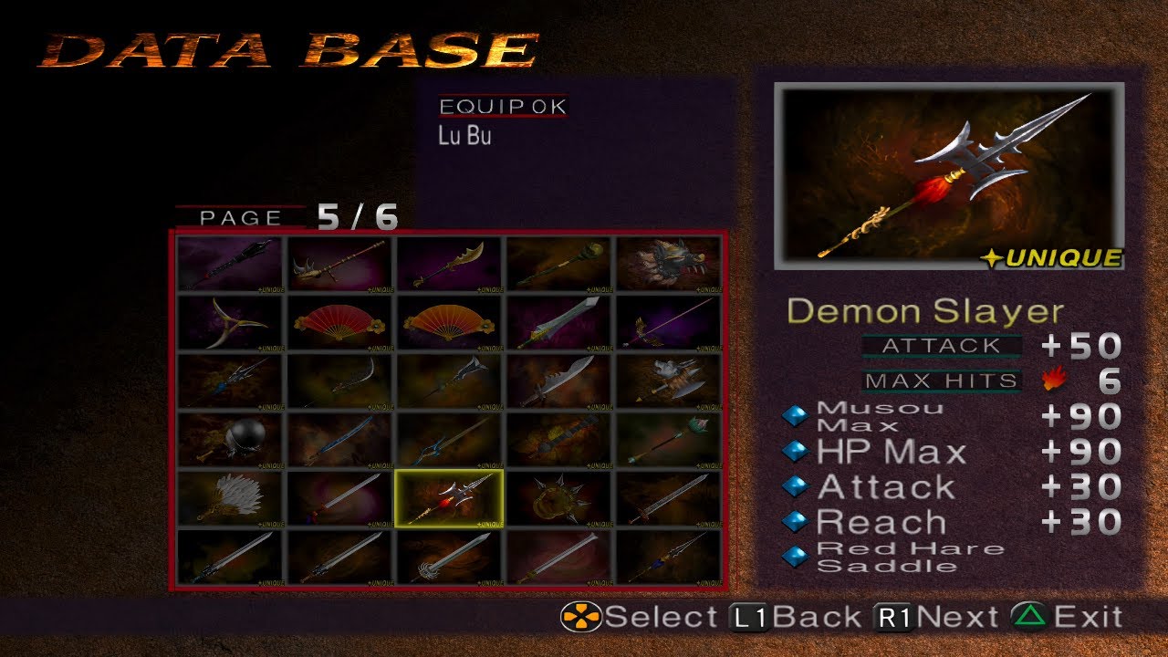 Dynasty Warriors 3: Xtreme Legends - Complete Weapon Gallery | All Weapons