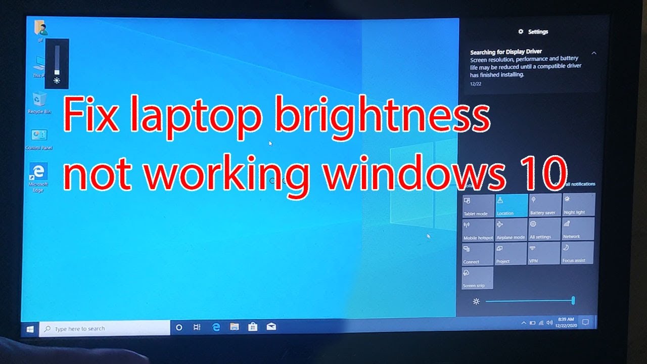 Fix screen brightness not working windows 10