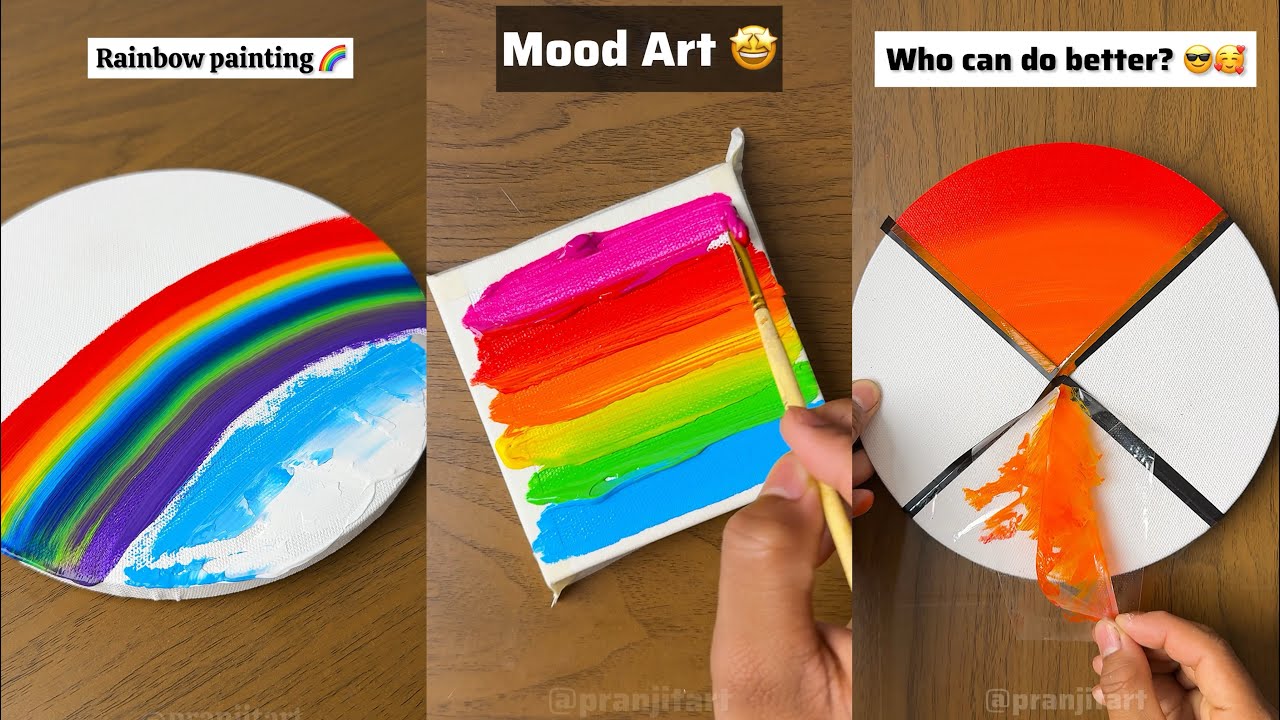 Creative Canvas Painting ideas with PRANJITART 💗✨ | Satisfying Canvas Art 🎨🔆 #art #painting #artist