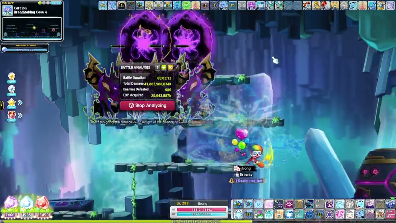 [GMS Kronos] Buccaneer Sol Janus Lv10 Carcion Mobbing Rotation (Breathtaking Cave 4, 17.9k+/hr)