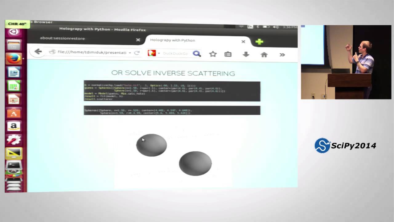 HoloPy   Holograpy and Light Scattering in Python | SciPy 2014 | Tom Dimiduk, Rebecca Perry, Vinotha