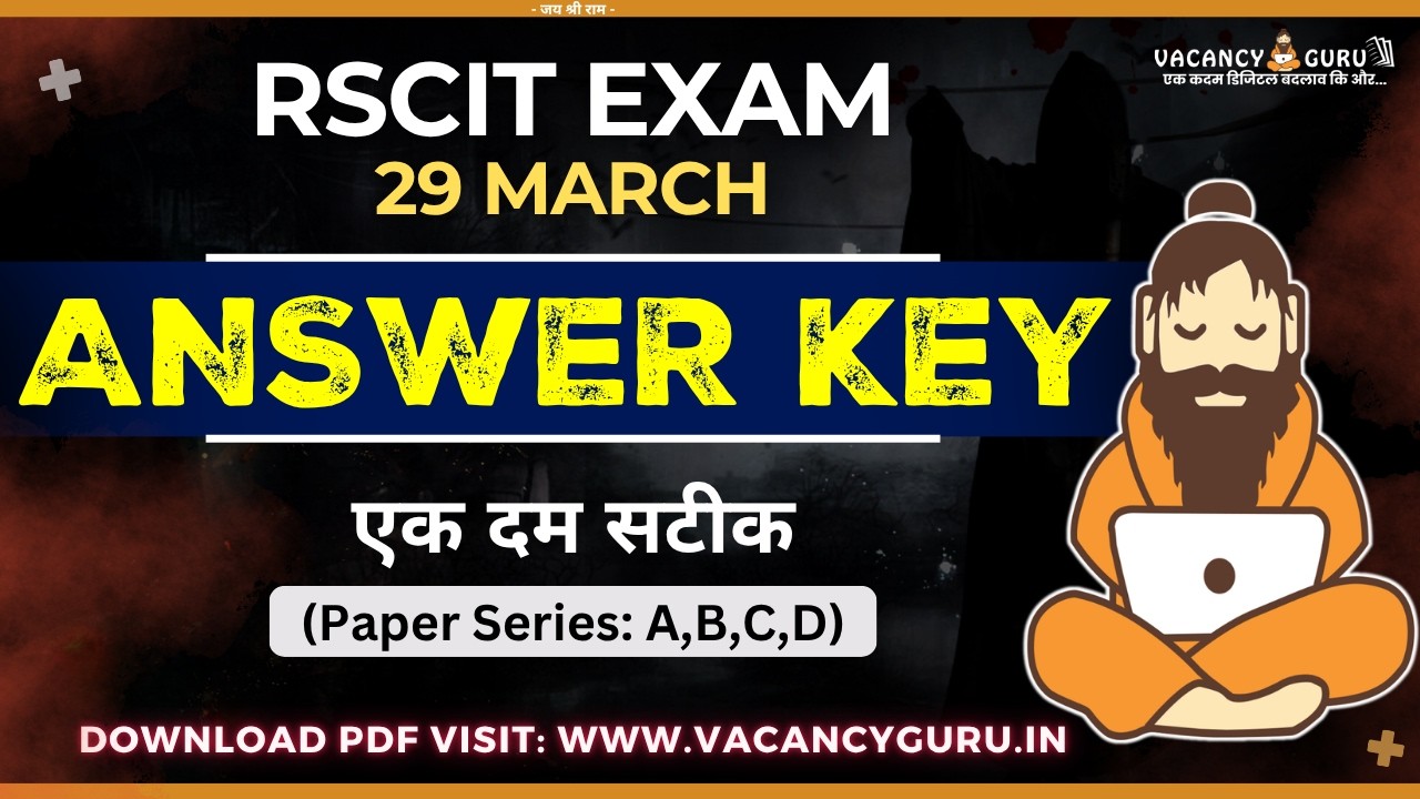 RSCIT answer key 29 March 2026 RSCIT Answer key today RSCIT 29 March 2026 Answerkey RSCIT Exam 2026
