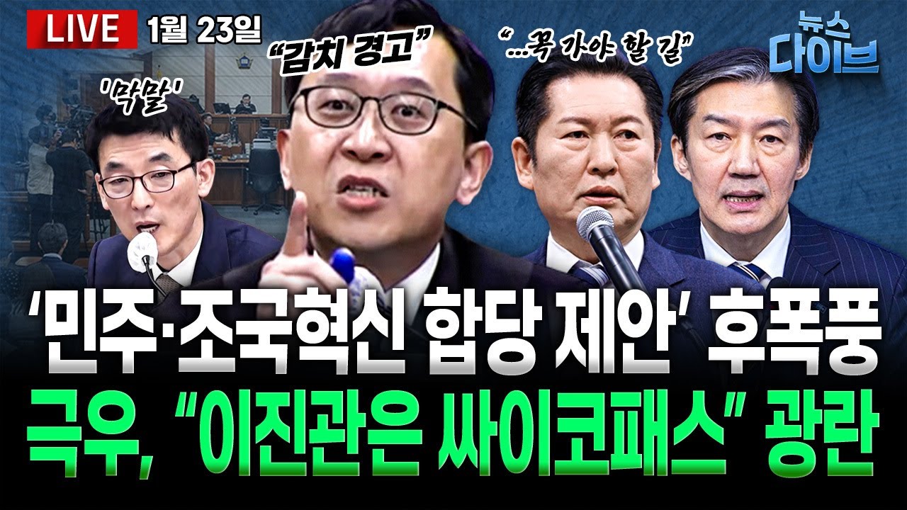민주·조국혁신 합당 논란/한덕수 23년형의 파장/‘오천피’에 이 대통령 지지율 61%/윤석열-이만희 독대 증언/이혜훈 청문회, 운명은?(고현준,노영희,장윤미,임세은)[뉴스 다이브]