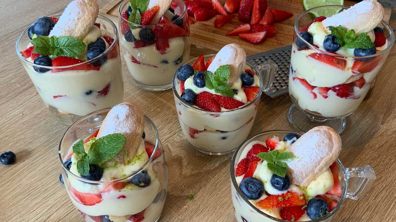Fraises en mousse de mascarpone et citron vert😋🥰
