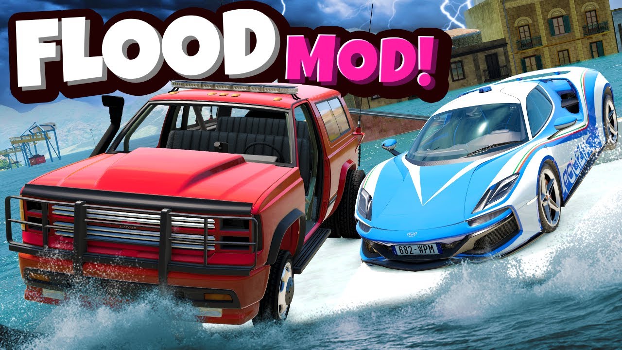 RANDOM PARTS MOD But it's During a FLOOD in Italy in BeamNG Drive!
