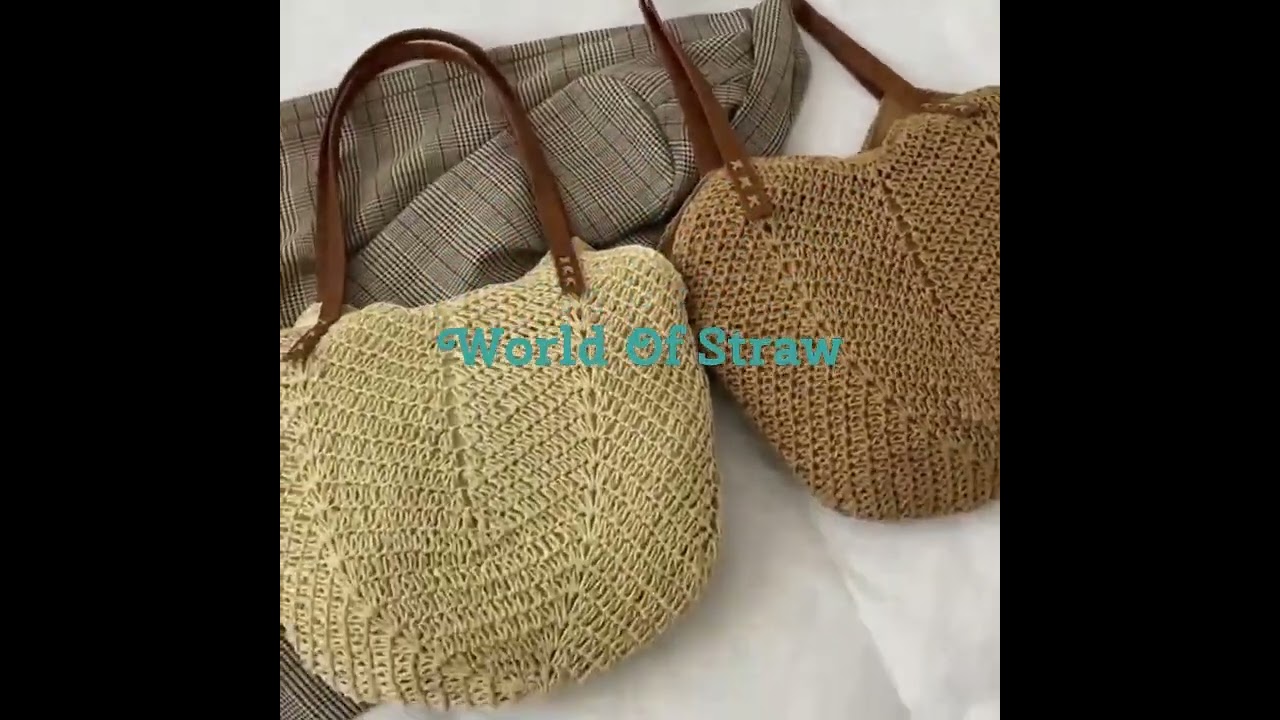 Handmade Holiday Picnic Bag Cotton Woven Lace Straw Beach Party Lady Tote Bags Hollow out Basket
