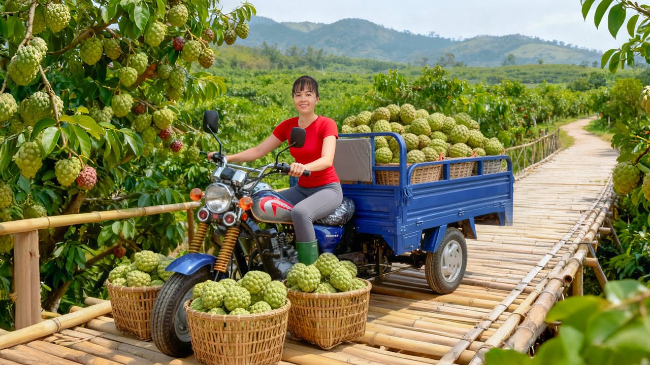 TIMELAPSE -- Pick 50Kg of the Best Custard Apple from the Garden - Cook Traditional Dishes